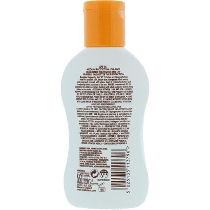 Malibu Солнцезащитный лосьон Sun Spf 15 со средней степенью защиты, водостойкий, обогащенный витаминами, 100 мл — фото 2