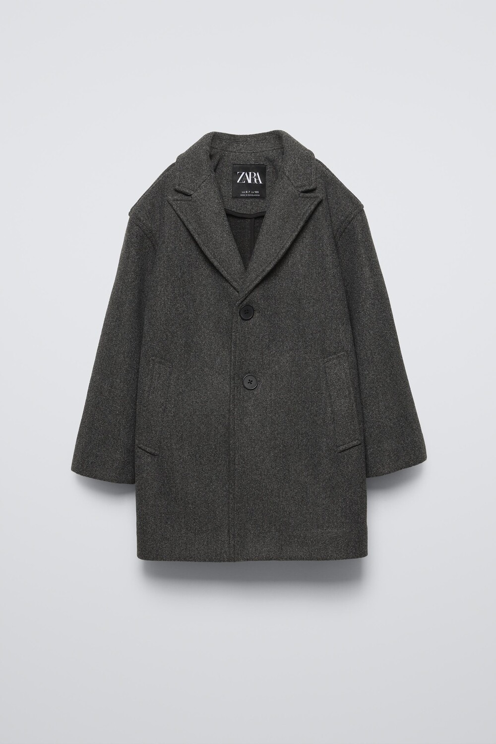 

Длинное пальто ZARA, серый