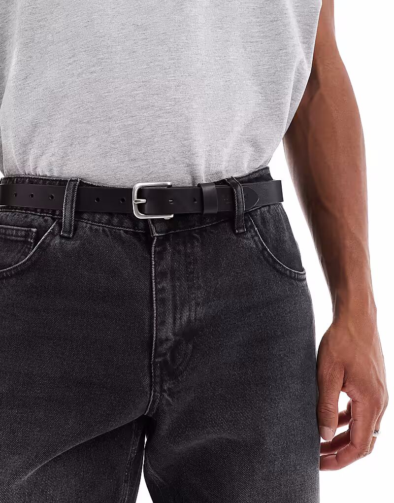 

Новый узкий кожаный ремень Levi's черного цвета