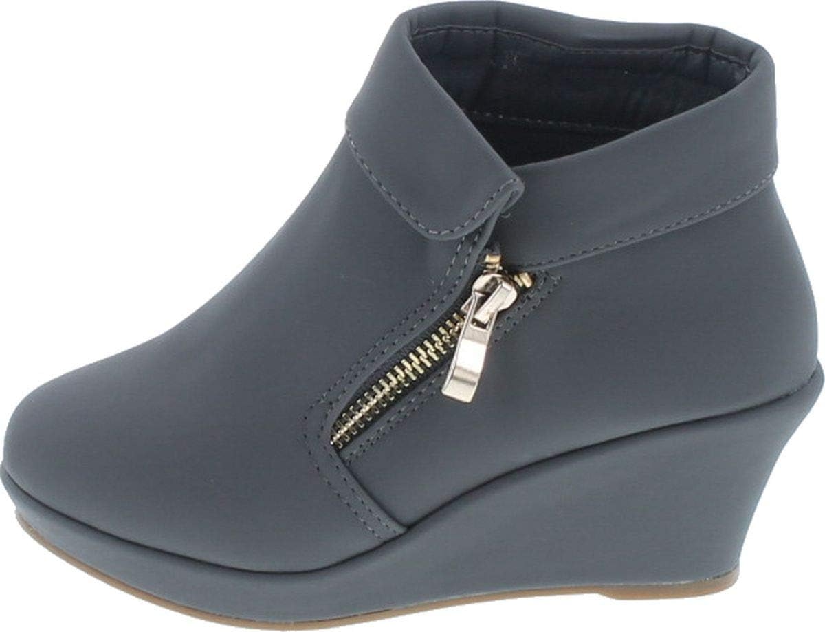 Lucky Top BESTON Stella-6K ботильоны на платформе с клиновидным каблуком и отворотом, Grey Nubuck — фото 4