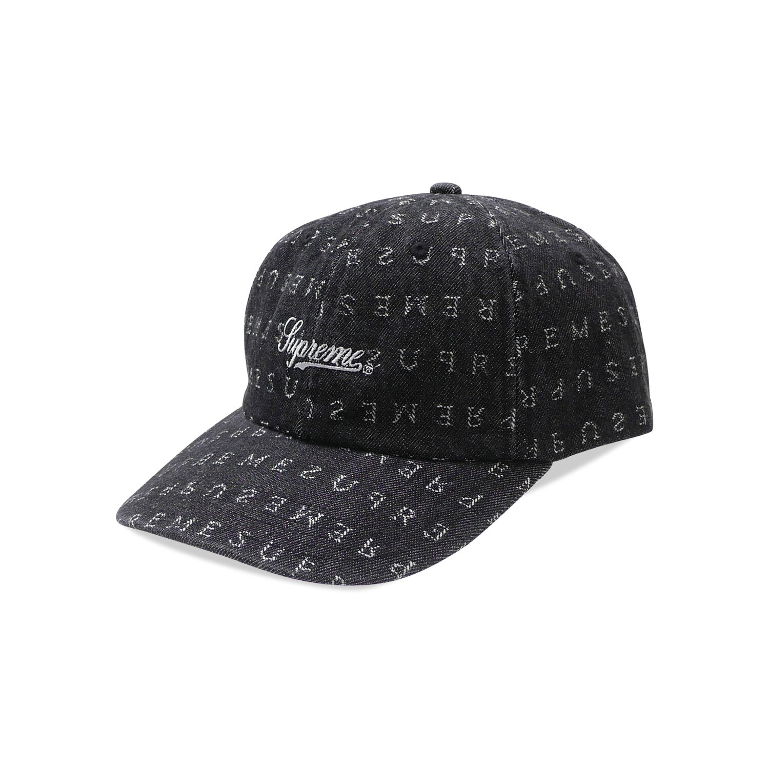 

Джинсовая ткань Supreme с шестью панелями и жаккардовыми логотипами, цвет черный, Серый, Джинсовая ткань Supreme с шестью панелями и жаккардовыми логотипами, цвет черный