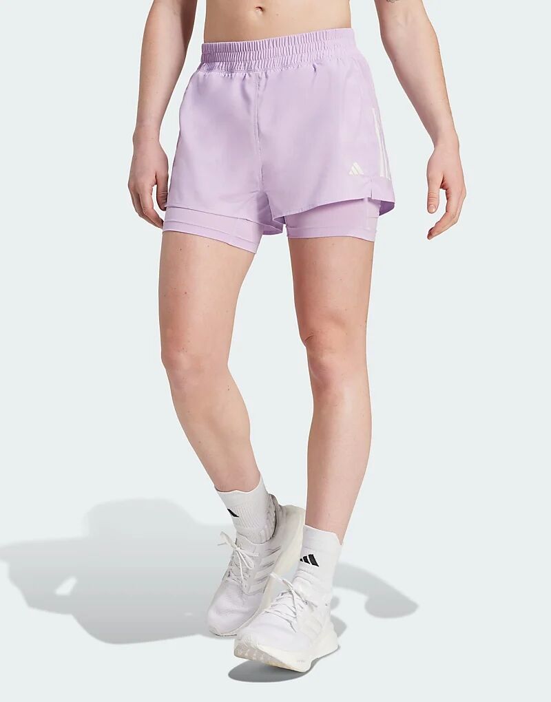 

Шорты Adidas Running Own the run climacool 2-в-1 цвета пудровой сливы