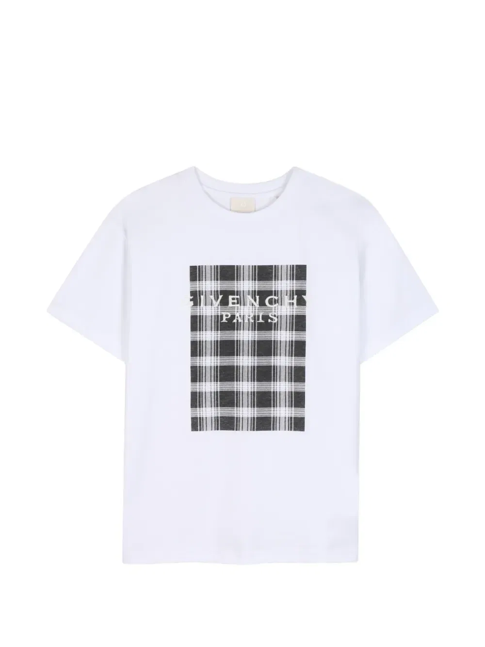 Футболка с логотипом в клетку Givenchy Kids, белый