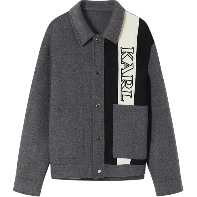 

KARL LAGERFELD / Karl Lagerfeld Jeans Серое мужское пальто, Gray