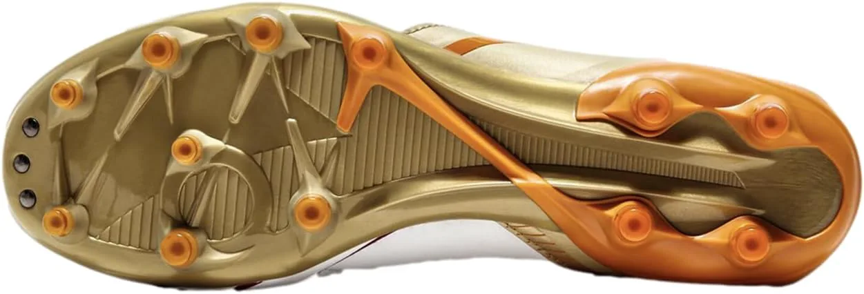Футбольные бутсы Diadora Maximus Elite SLX для мужчин для твердого грунта - верх из премиальной кожи, конструкция с вязанием носка, сверхлегкая подошва, непревзойденная скорость на твердых покрытиях, белый/оранжевый — фото 4