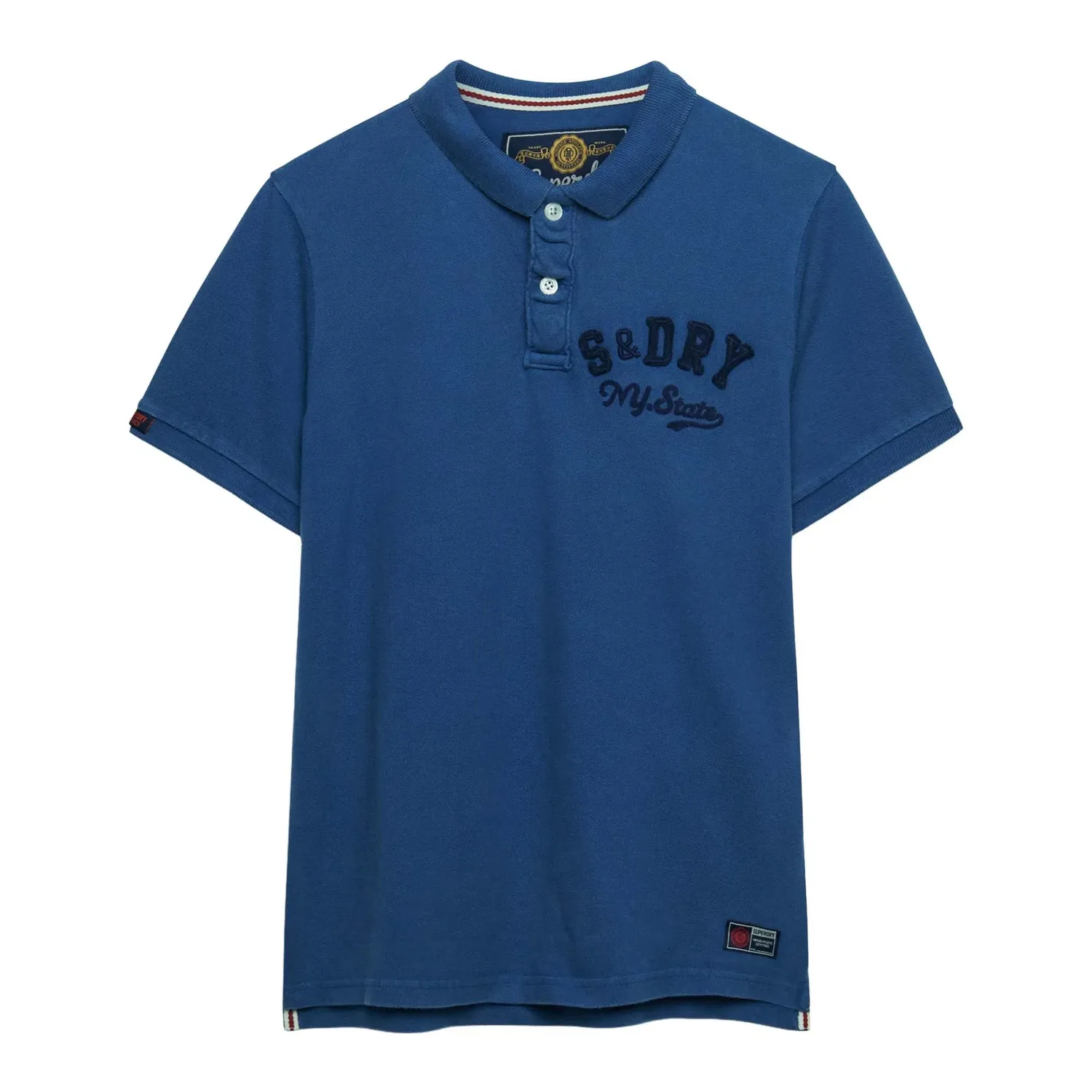 Поло для больших размеров, хлопковое, Superdry, синий