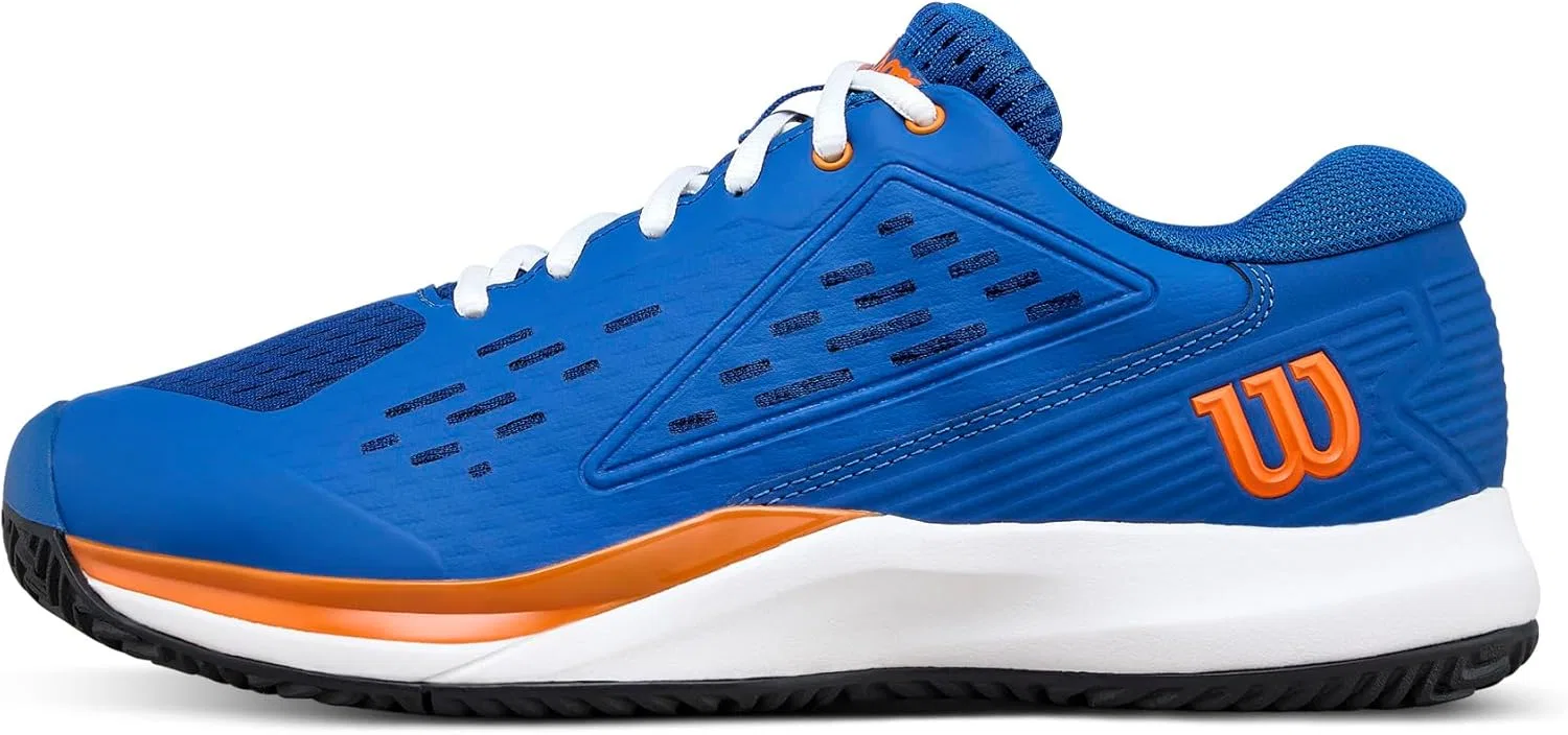 Кроссовки для тенниса Wilson Rush Pro Ace Junior, цвет Deja Vu Blue/Orange Tiger/White