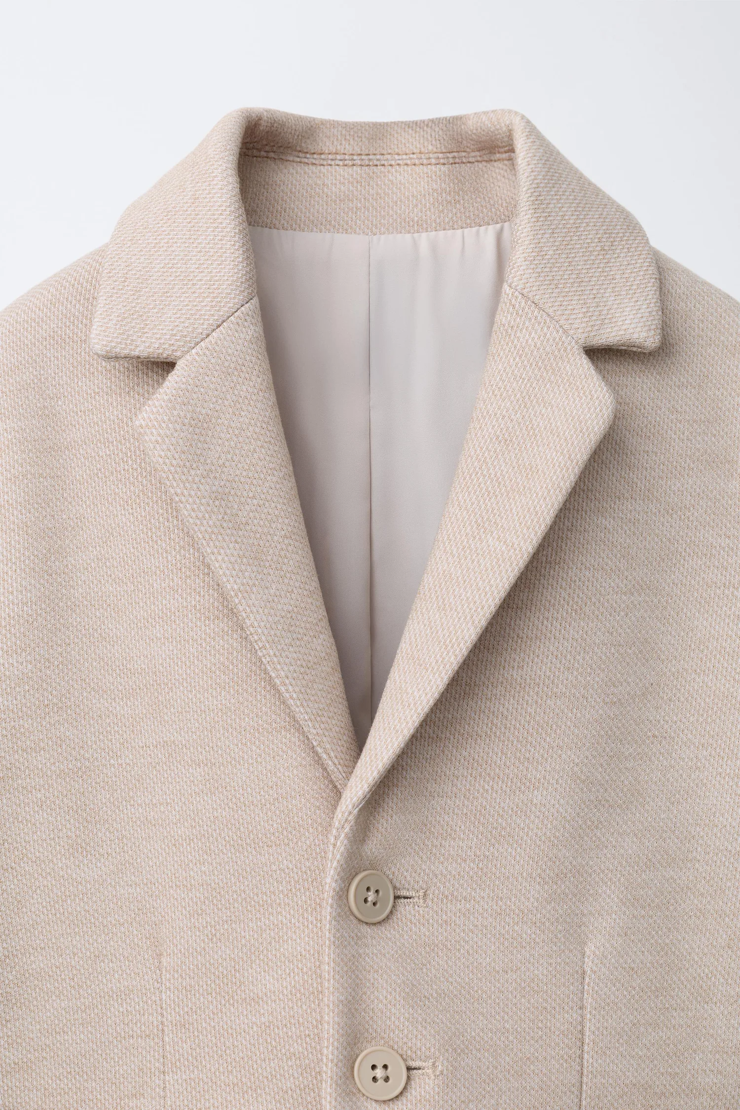 Удобный костюм-пиджак Zara, светло-бежевый — фото 3