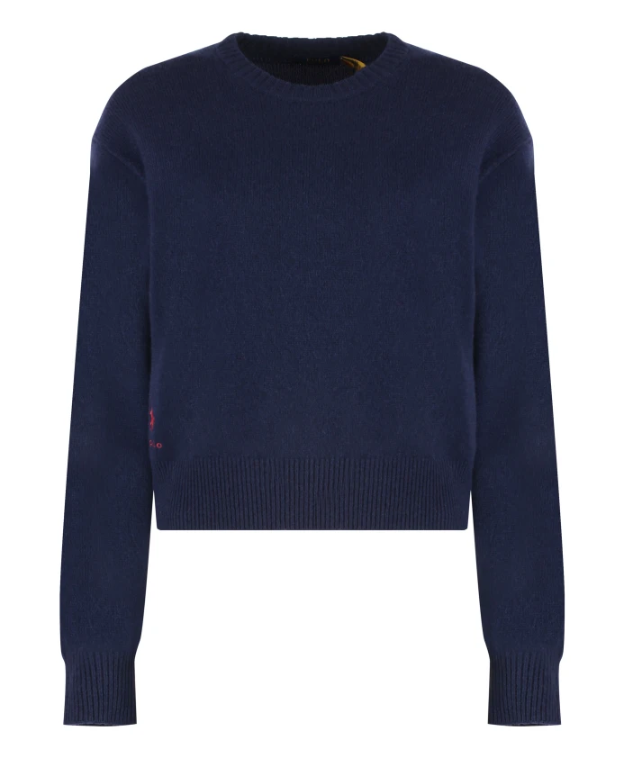 

Свитер из смесовой шерсти с круглым вырезом. Polo Ralph Lauren, синий