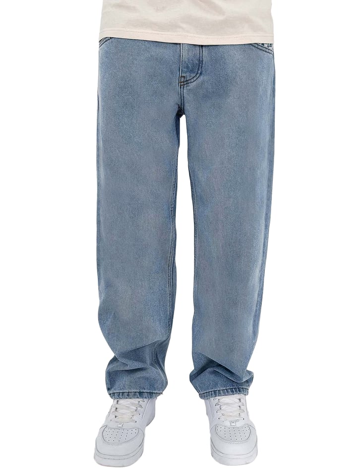 

DADA Свободные джинсы с логотипом, минималистичные брюки свободного кроя светло-голубого цвета