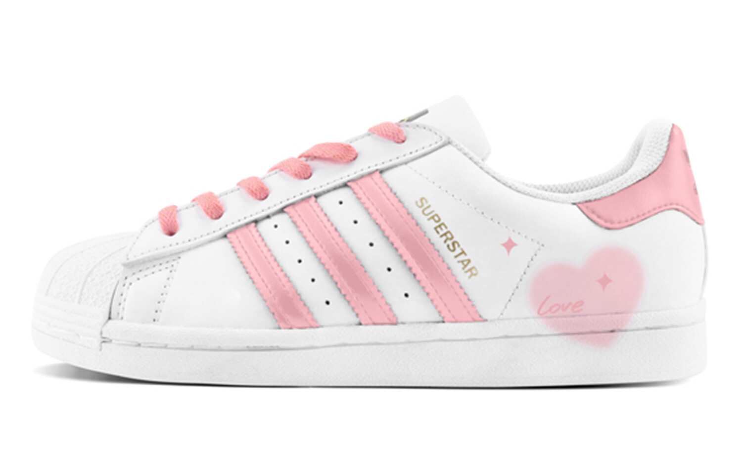 

Кроссовки для скейтбординга Superstar Unisex Low-Top White/Pink Adidas Originals