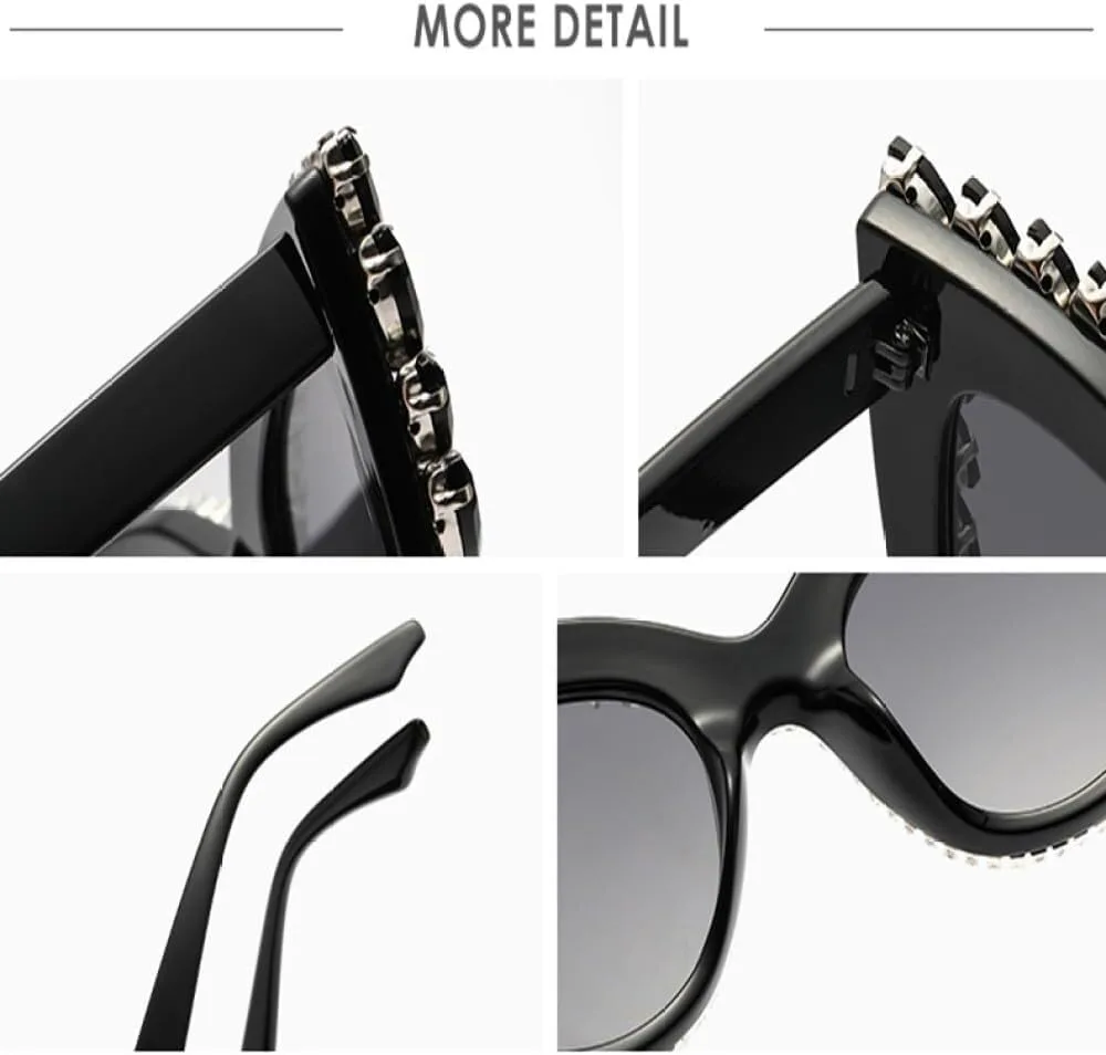 

Стильные солнцезащитные очки «кошачий глаз» с крупными бриллиантами, каплевидной формы. Солнцезащитные очки «кошачий глаз» с бриллиантами LXLHWN, Pink Black