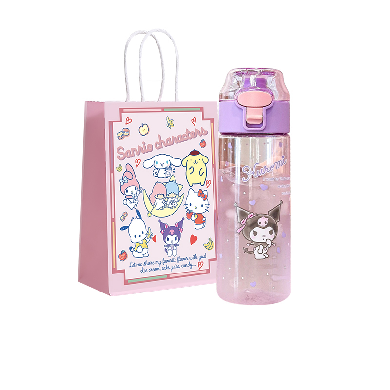

Plastic Water Cup Kids Kettle Travel Mug 550ml Sanrio, фиолетовый