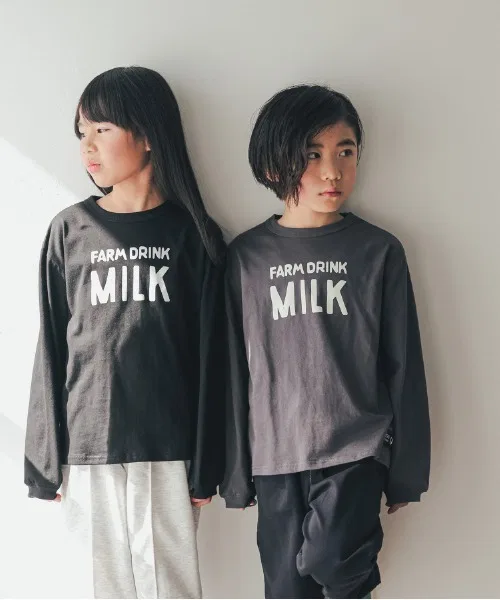 Детская футболка MILK ZERO standard с логотипом чёрная — фото 2