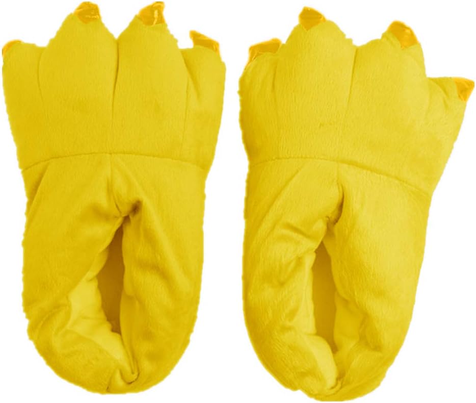 

Унисекс тапочки Japsom из мягкой фланели в виде монстра для дома, костюм на Хэллоуин, обувь с лапами и когтями, желтый