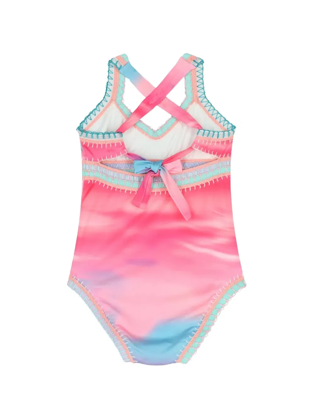 Купальник с отделкой в стиле тай-дай Pq Swim Kids, розовый — фото 2