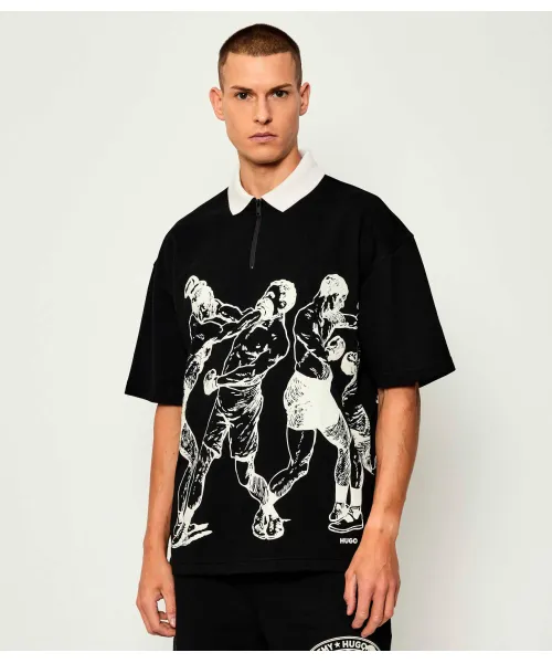 

Рубашка-Поло Duboxie Loose fit Hugo, черный