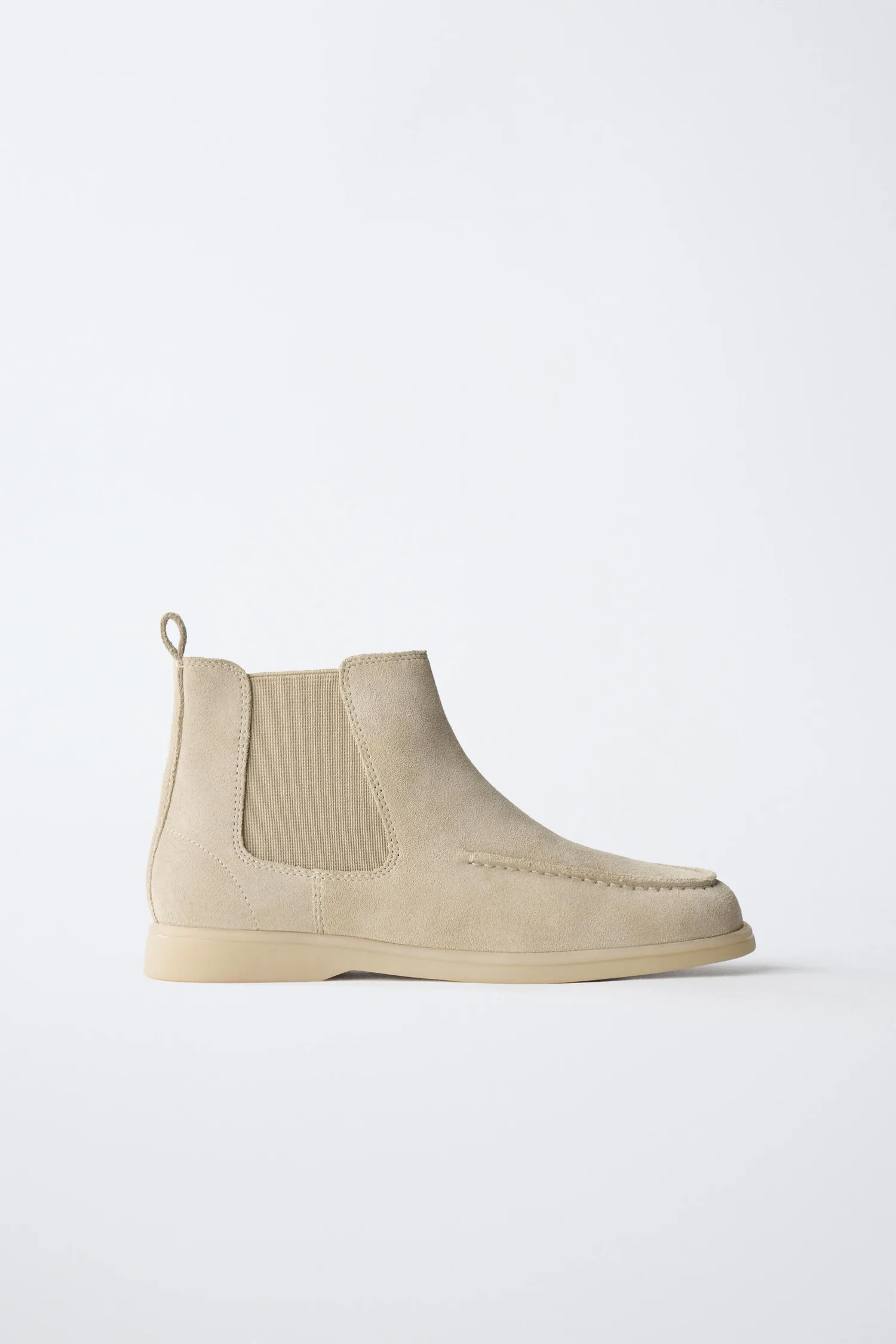 Кожаные сапоги до щиколотки Zara, экрю/белый