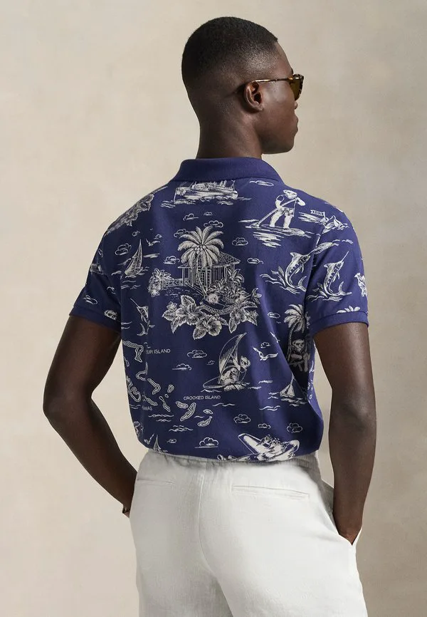 Футболка-Поло на заказ с изображением медведя Polo Ralph Lauren, Harbor Island Bear/Boathouse Navy — фото 3