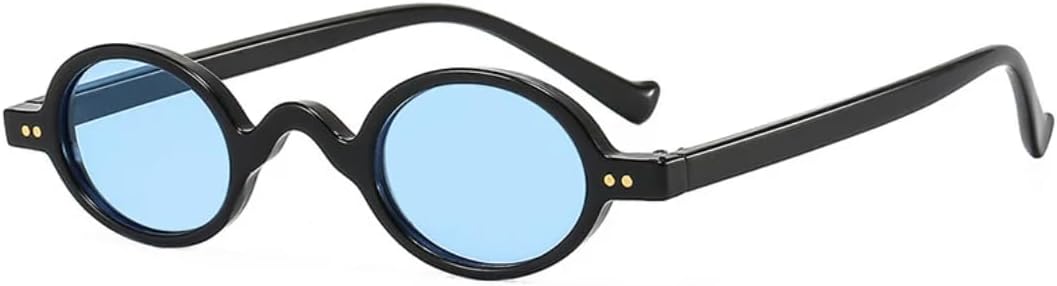 

Солнцезащитные очки с защитой UV400 | Овальные заклепки, панк, маленькая оправа | для женщин и мужчин, для занятий спортом на открытом воздухе и вождения DSVIGF, Black Blue