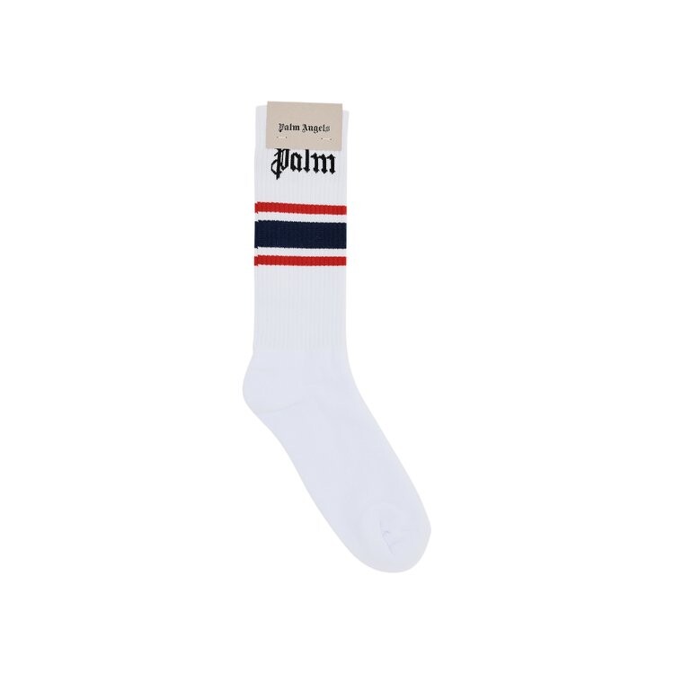 

Носки Palm Angels Classic Logo Striped Socks, цвет White/Navy/Black