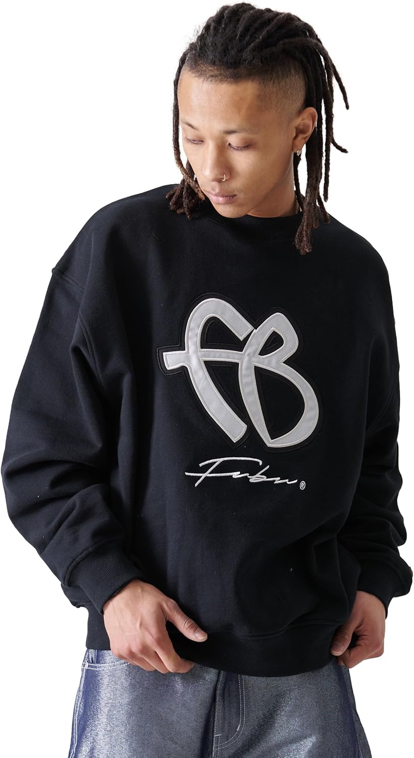 

Толстовка с длинными рукавами и круглым вырезом FUBU, унисекс, хип-хоп, американский повседневный стиль, большие размеры, fam-51704, черный