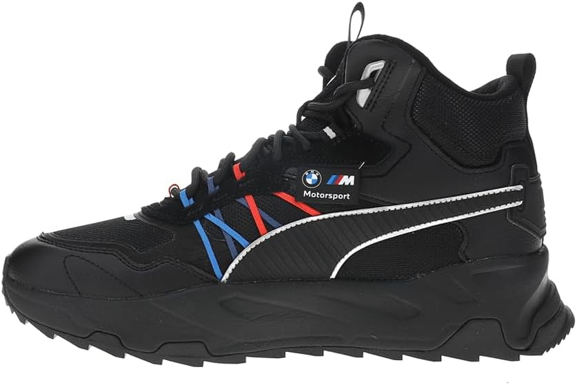 Мужские кроссовки PUMA BMW M Motorsport Trinity Mid WTR на шнуровке, повседневные - черные — фото 3
