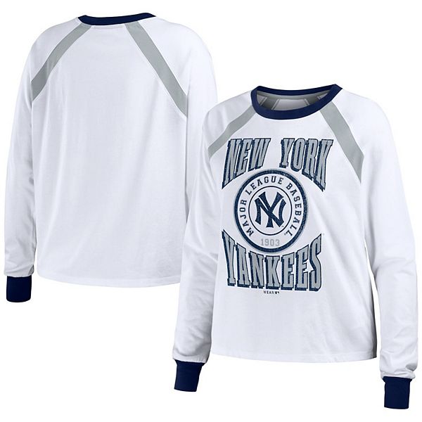 

Женская белая футболка New York Yankees с рукавом реглан Wear By Erin Andrews, Белый, Женская белая футболка New York Yankees с рукавом реглан Wear By Erin Andrews