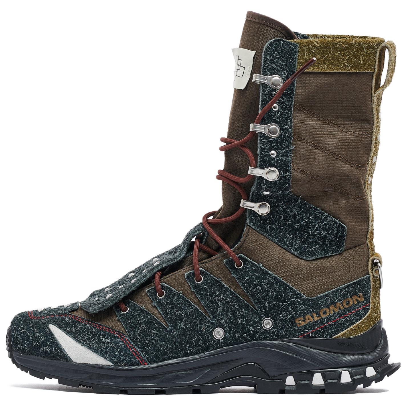 Ботинки женские SALOMON Xa Jungle The Broken Arm высокие комбинированные, серо-коричневый