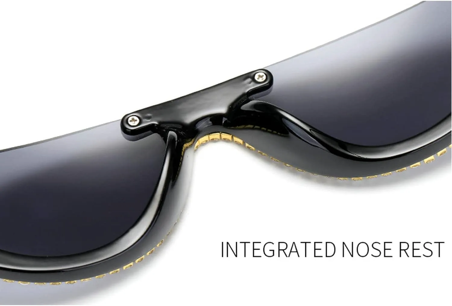 

Красочные солнцезащитные очки в форме полумесяца с бриллиантами для женщин, «кошачий глаз», украшенные стразами, идеально подойдут для вечеринок mincl, White