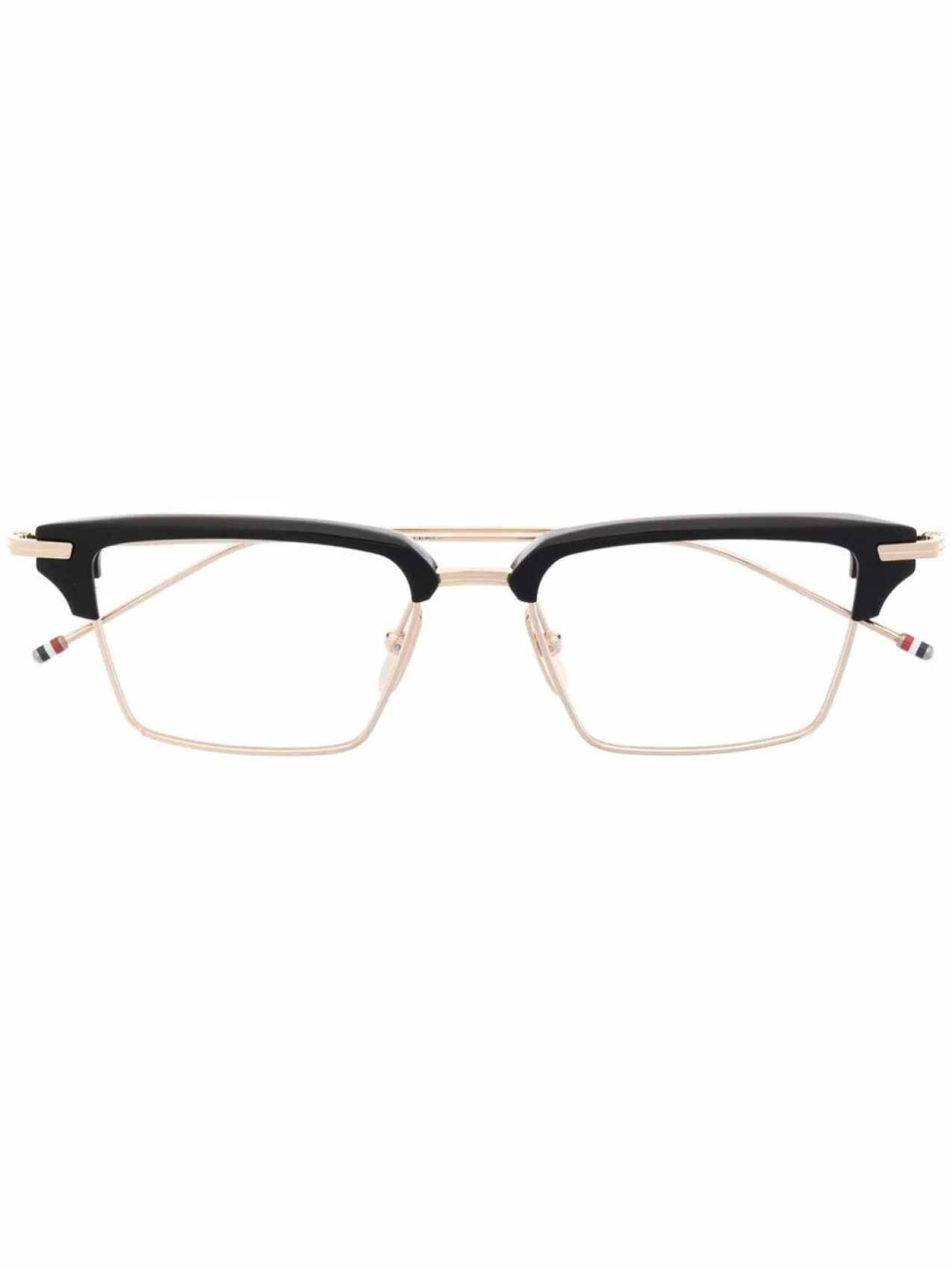 

Thom Browne Eyewear очки в квадратной оправе с полосками RWB, золотой