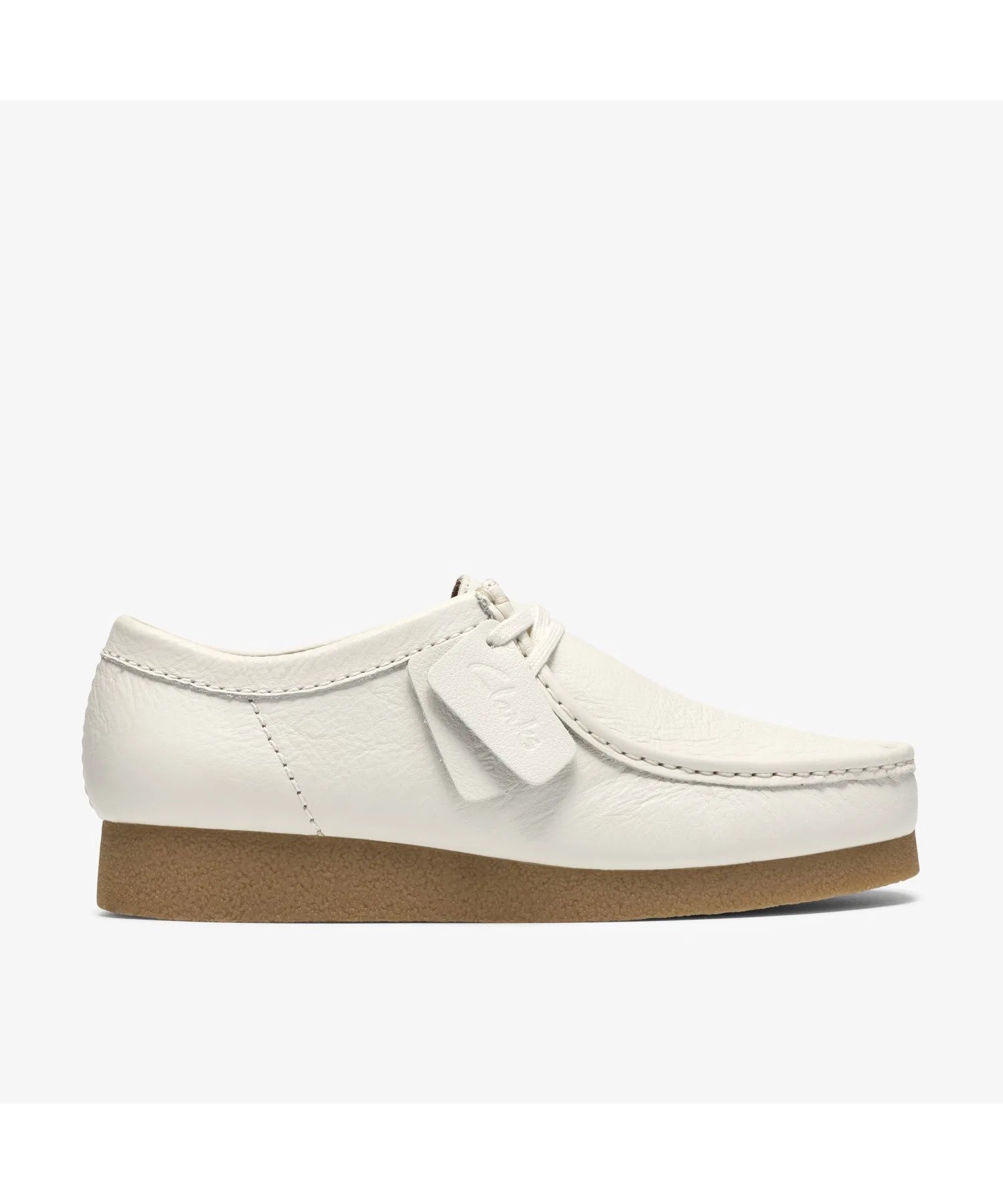 Мужские мокасины из натуральной кожи Clarks Wallabee EVO белые