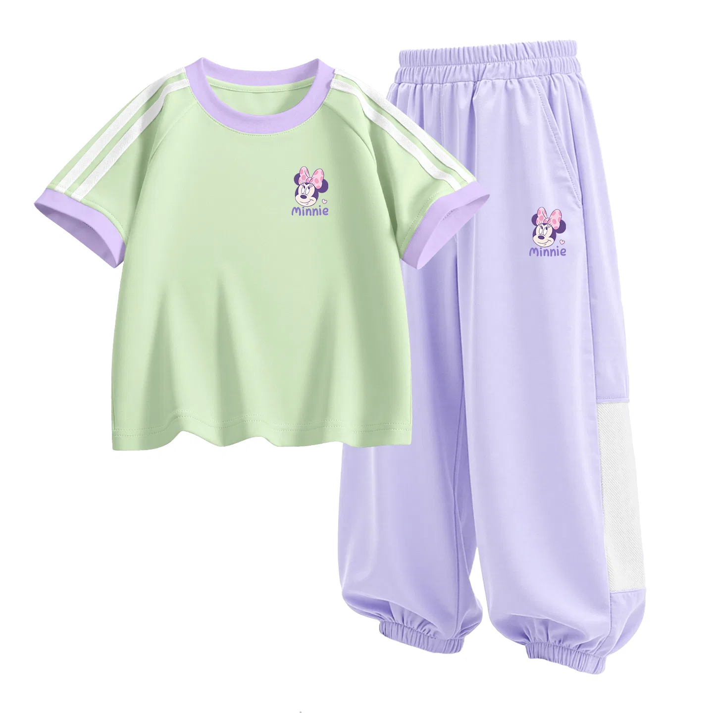 Детский спортивный костюм Casual Sportswear 2 Piece Set Disney, Di Qipini K Milk Green+Di Qipini K Orchid Purple