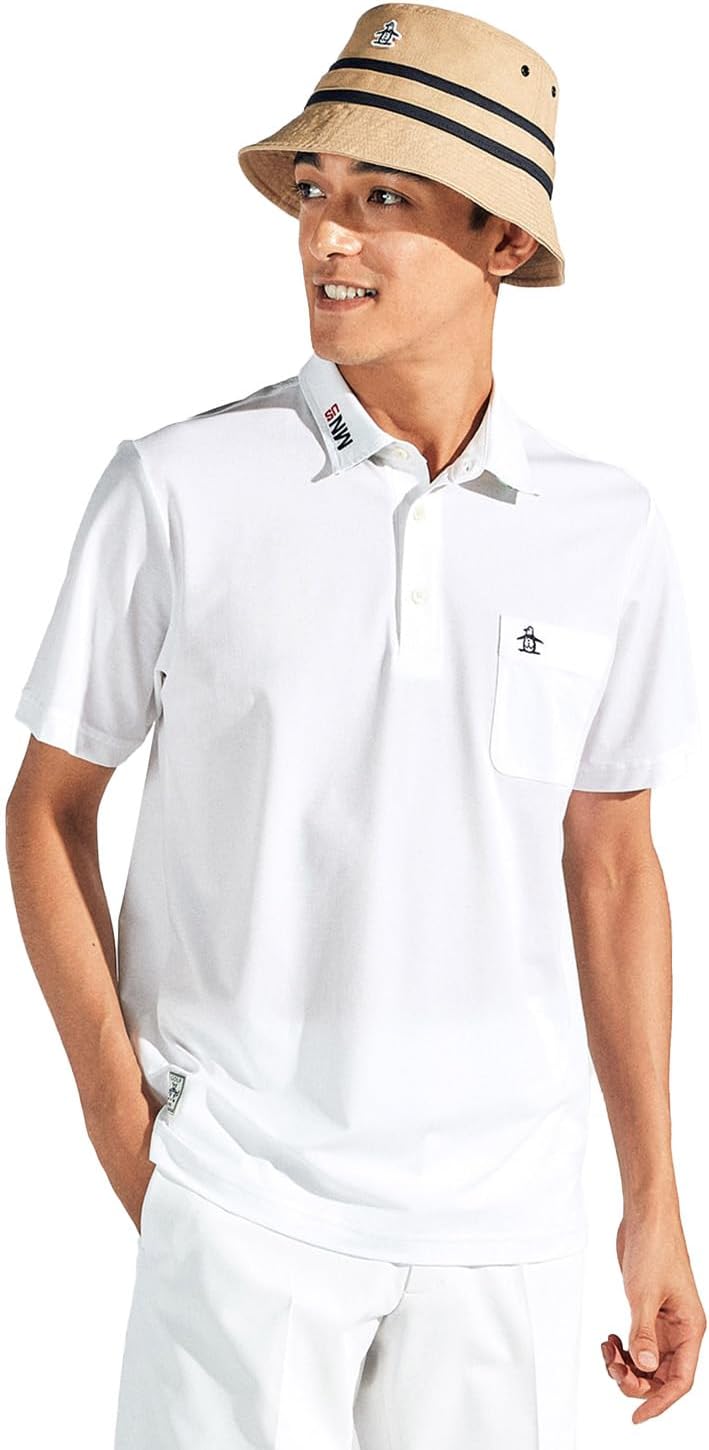 

Мужская рубашка с коротким рукавом Munsing Wear MG5SHS44M, воротник, пике высокой вязки, влагоотводящая, быстросохнущая, охлаждающая, для игры в гольф Munsingwear, белый