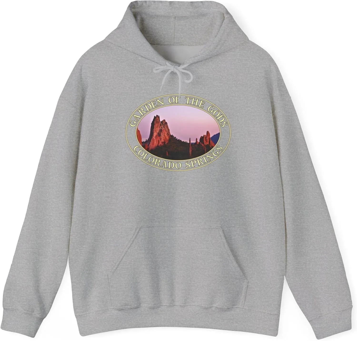 Худи Garden of the Gods - дизайн Colorado Springs Sunset - уютная толстовка GentleSeas Cozy Pullover Sweatshirt - мягкий теплый флис GENERIC, серый