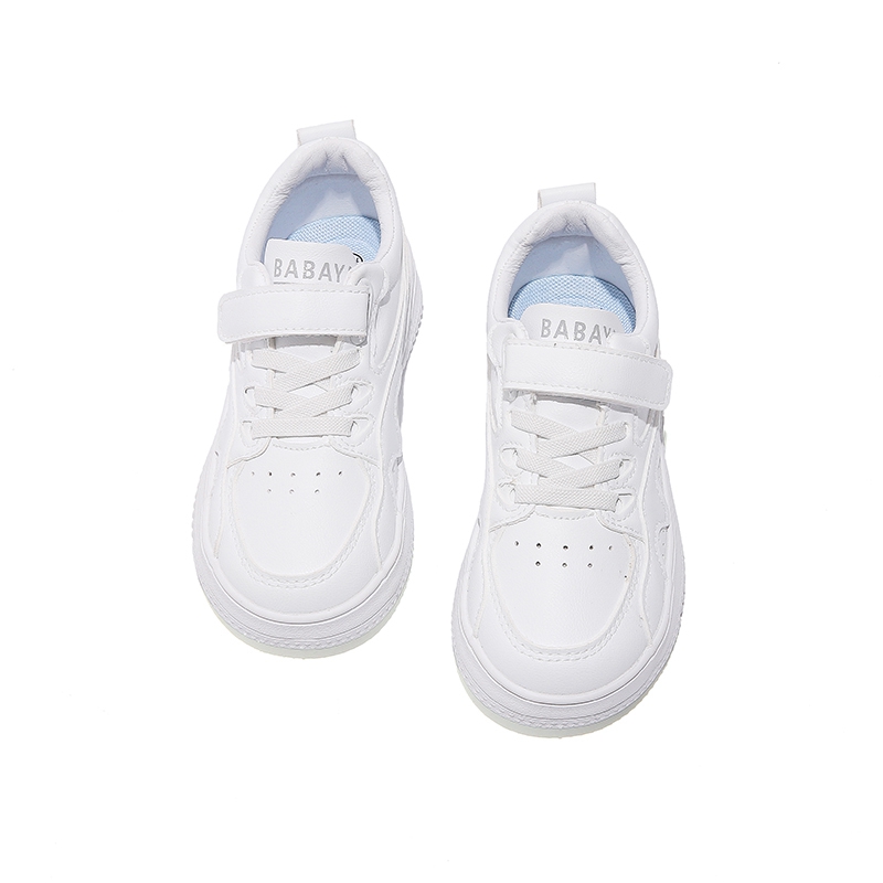 Легкие дышащие нескользящие низкие детские кроссовки для скейтбординга Babaya, белый — фото 4