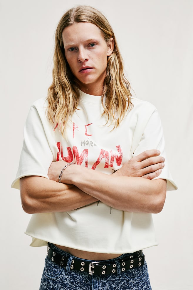 

Короткая футболка свободного кроя H&M, мультиколор