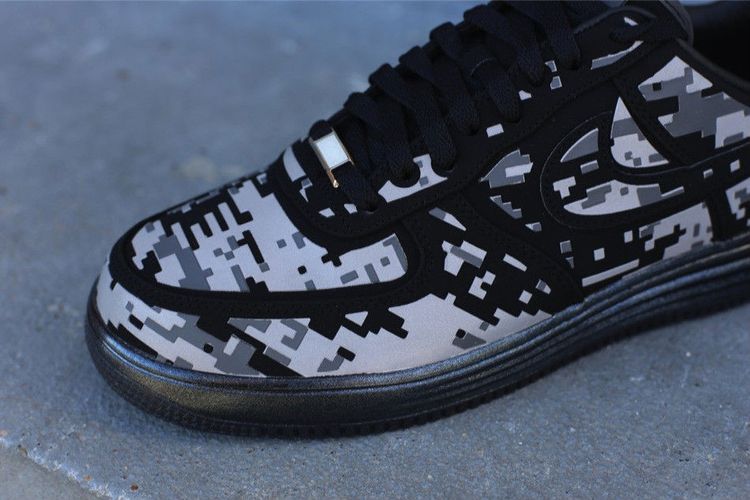 Кроссовки Nike Lunar Force 1 Digi NRG 'Camo Black', черный — фото 2