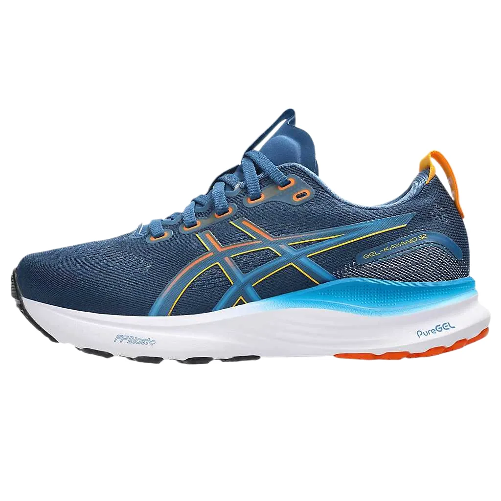 GEL KAYANO 32 Mesh Cushioning Rebound Breathable Low top детские кроссовки для бега ASICS, twiсветло-синий/mountain breeze