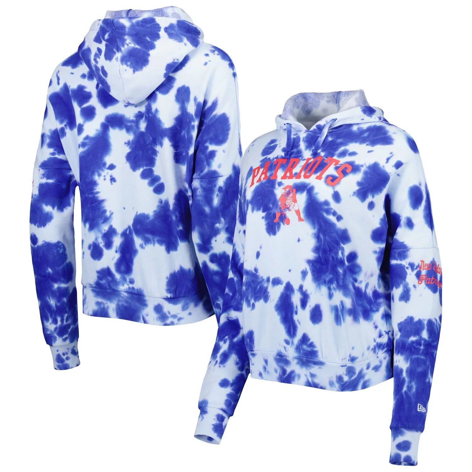 

Женский флисовый пуловер с капюшоном New Era Royal New England Patriots Cloud Dye New Era