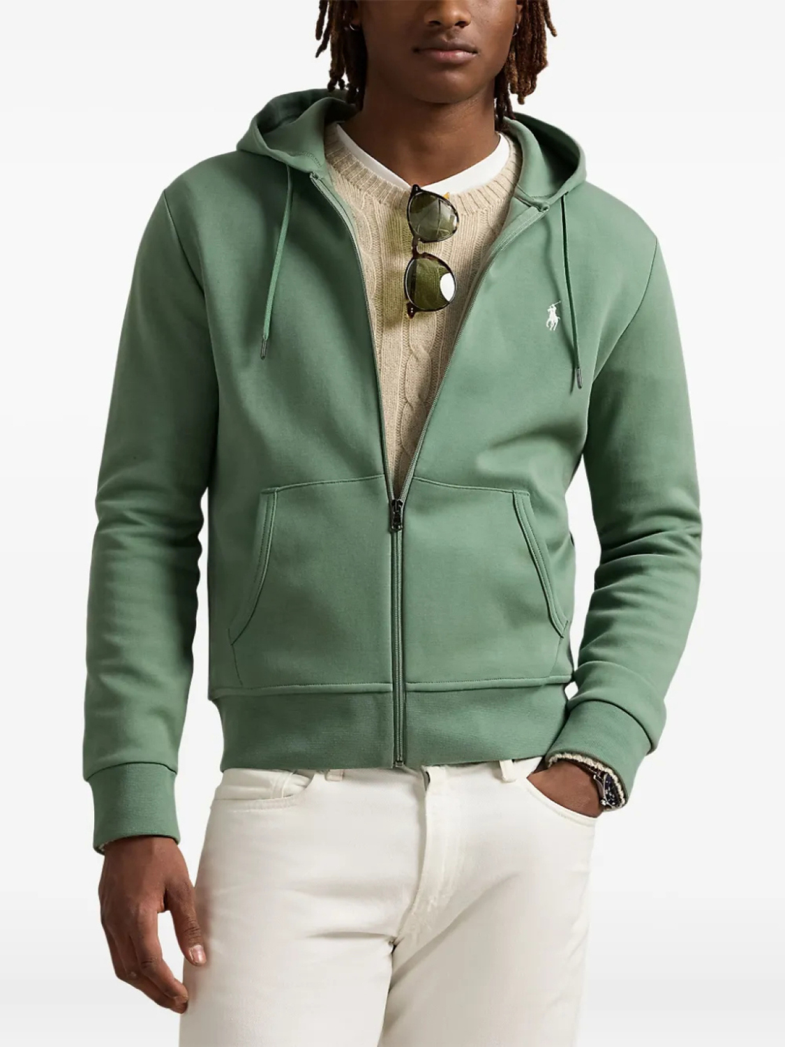 Polo Ralph Lauren худи на молнии, зеленый — фото 2