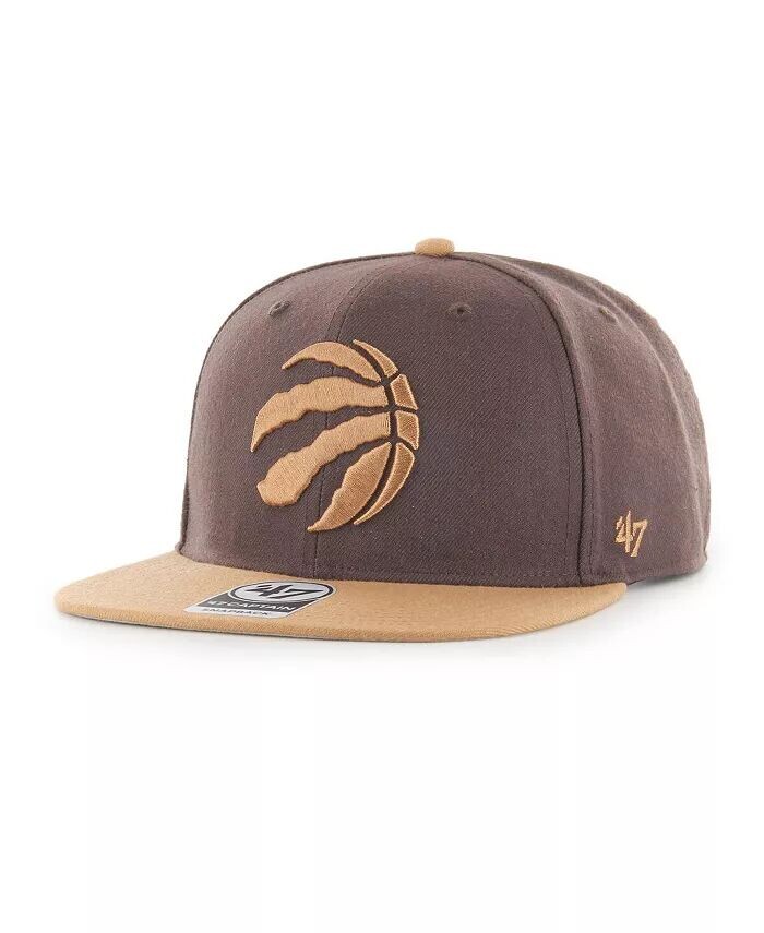 

Мужская коричневая двухцветная кепка Toronto Raptors No Shot Captain Snapback '47 Brand, коричневый