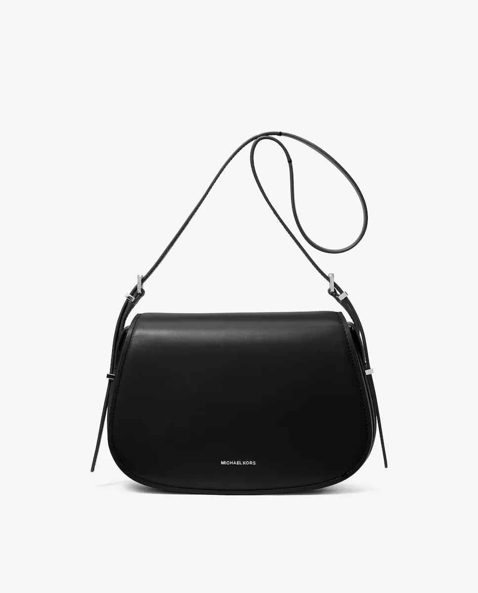

Женская кожаная сумка через плечо Lydia с серебристыми деталями Michael Michael Kors, черный