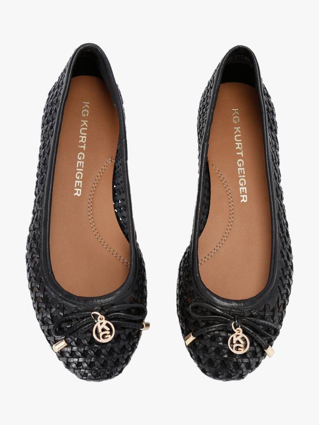 Балетные туфли-лодочки из плетеной кожи mya KG Kurt Geiger, черный — фото 2