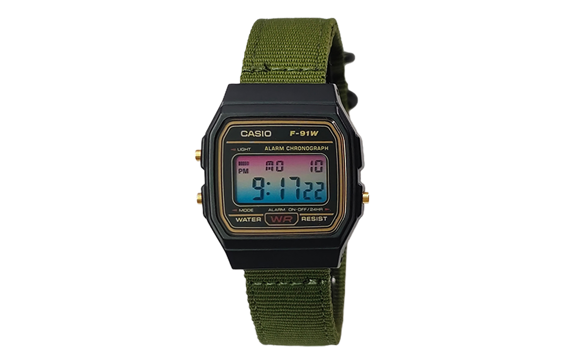 

CASIO Мужские часы Retrofit Series с кварцевым механизмом и нейлоновым ремешком, черный циферблат
