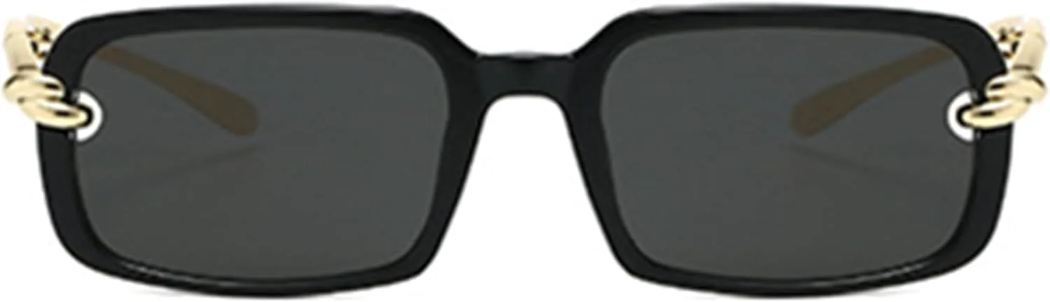 

Солнцезащитные очки Bullabulling в стиле ретро, ​​прямоугольные, для женщин и мужчин, с защитой UV400, маленькие квадратные, в винтажном стиле 90-х, Black