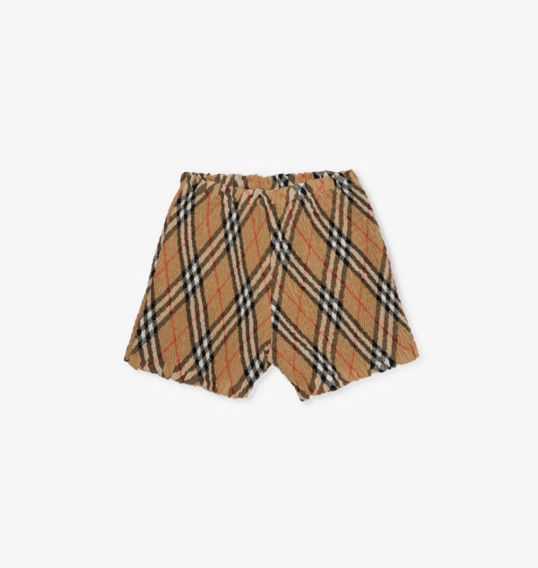 

Шорты из хлопка с принтом в клетку, присборенные, 6-14 лет Burberry, желтый