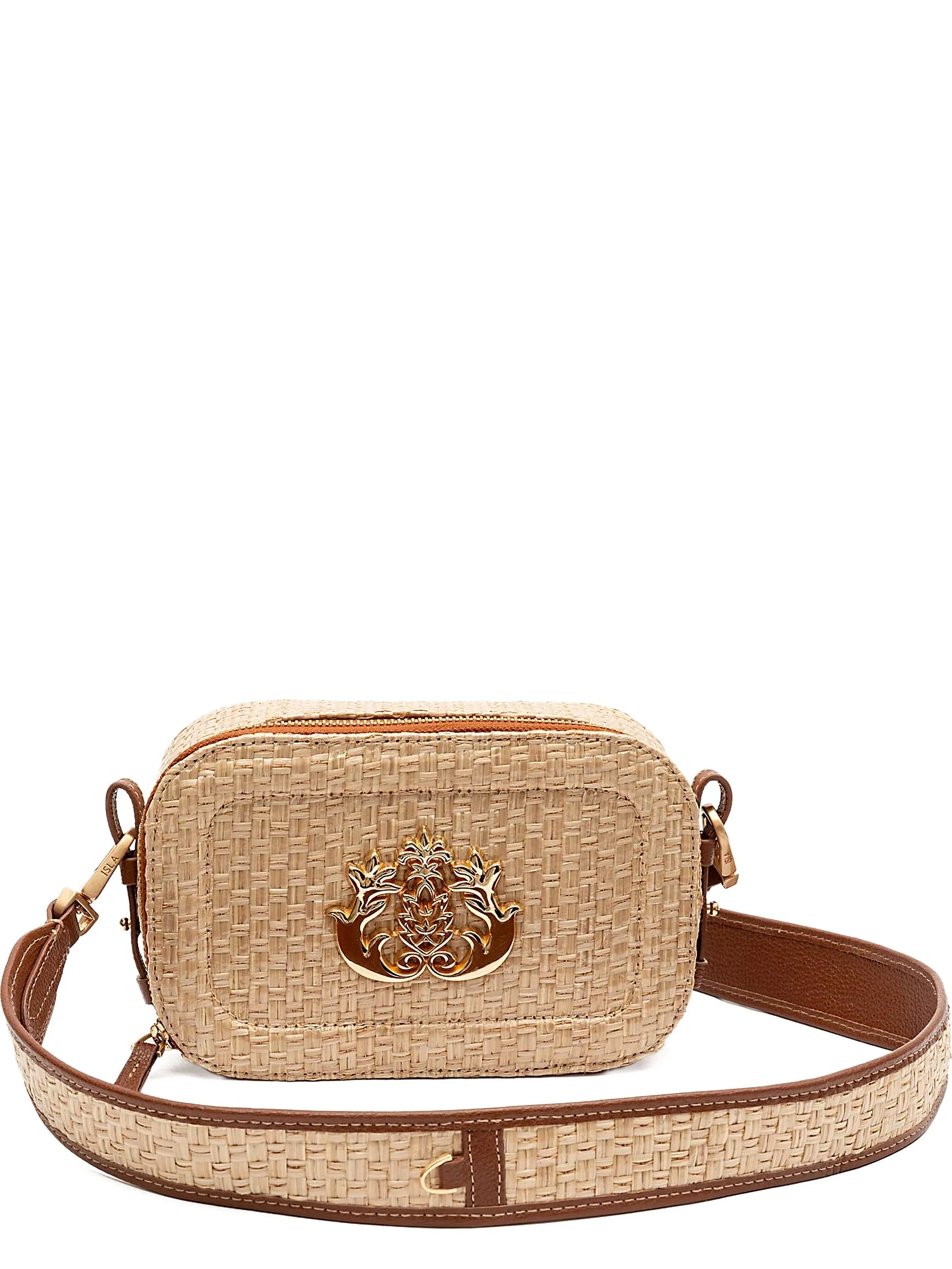 

Тканая сумка через плечо с эмблемой Isla, бежевый