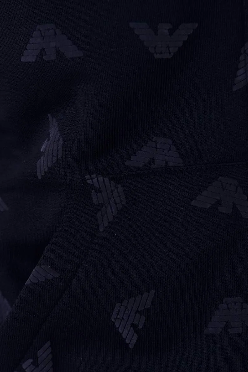 Emporio Armani мужская худи с полной застежкой-молнией и логотипом All Over — фото 4
