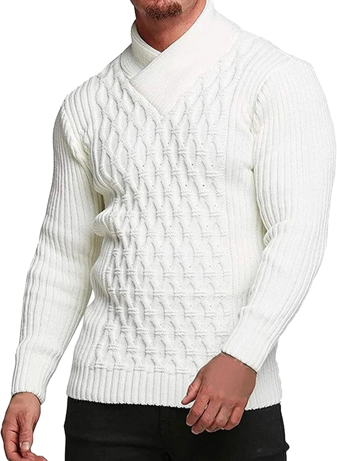 Мужской шалловый пуловер Diamond Sweaters